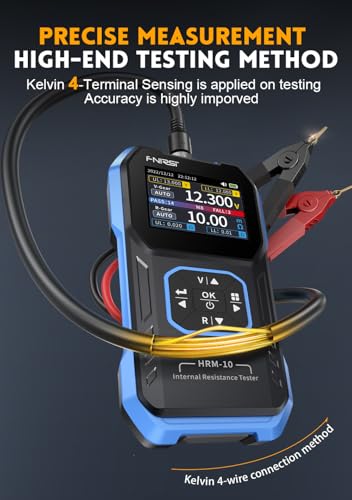 【Upgraded Kelvin Four-Terminal Sensing】 WESTOBIG Battery Tester Internal ResistanceTester for Universal Batteries Meter, Car Battery Tester, 0-100V 0m-200Ω, Digital Battery Analyzer for Automotive
