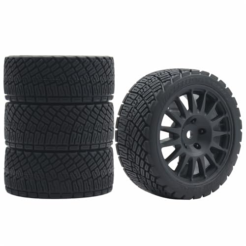 68mm 4PCS 1/10 RC On-Road tires and Hard Plastic wheels set Hex 12mm For WRC Drift Car Conversion 1/10 RC On-Road Car Traxxas Tamiya FW06 TT02 HPI HSP 94122 Kyosho W76 (Titanium) - color: Titanium