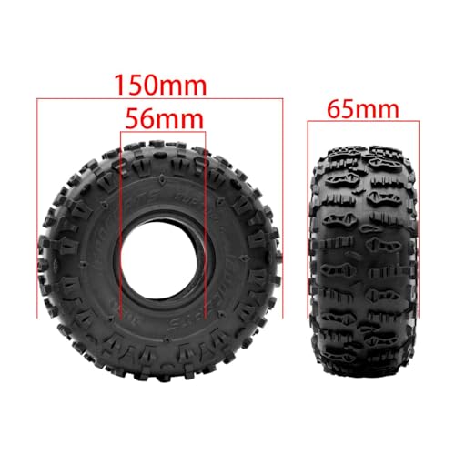 RC Car 2.2Inch Rubber Tyre 150X65mm 2.2 Wheel Tires Set for 1/10 RC Crawler Wraith RR10 RBX10 Capra SCX10 Jeep Wrangler