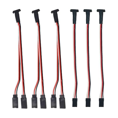 3Pcs RC Models JR Extension Cable, 1-to-2 Y Magnetic Snap-on for RC Cars, Planes, Drones, and Other DIY Models