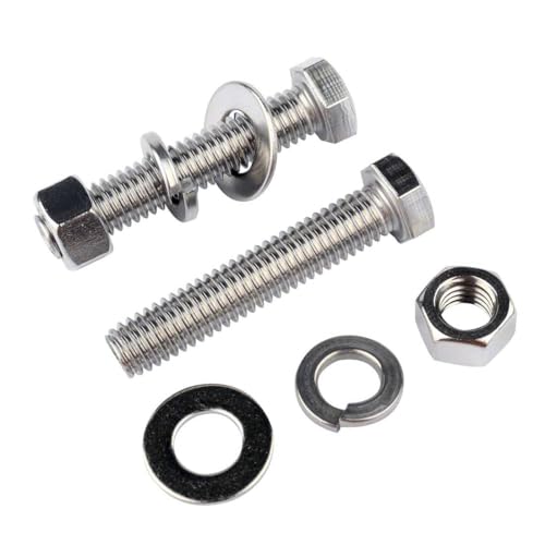 5/16-18 x 1-1/2" Hex Head Screw Bolt and Nuts Flat & Lock Washers, 304 Stainless Steel Fully Threaded, 8Sets - color: Silver, size: 5/16-18 x 1-1/2" (8Sets)