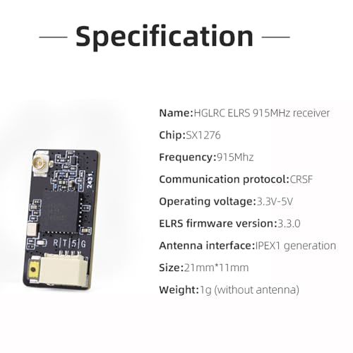 HGLRC ELRS 915MHz Receiver ExpressLRS Nano Long Range with T Type Antenna for FPV Racing Drone