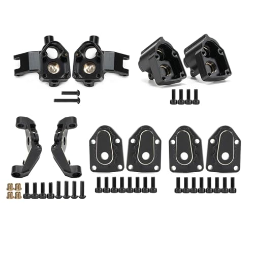 for Capra for Buggy for Axial UTB18 1/18 Upgrade Black Brass Weights Axle Portal Cover Steering C-Hub for Unlimited Trail RC Crawler RC Car Repair Kit(5 in 1) - size: 5 in 1
