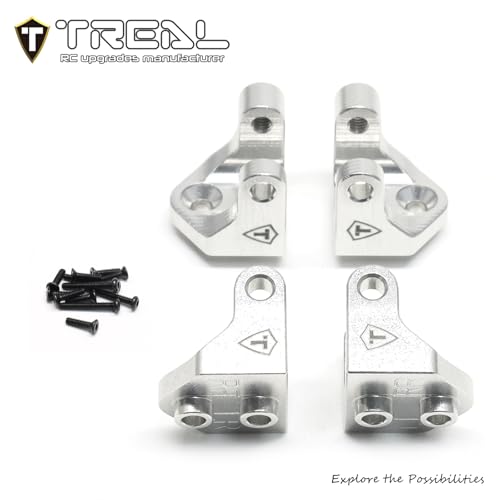 TREAL Aluminum 7075 Shock Mounts Set (4) for 1/18 Mini LMT Monster Truck Brackets(Silver) - color: Silver