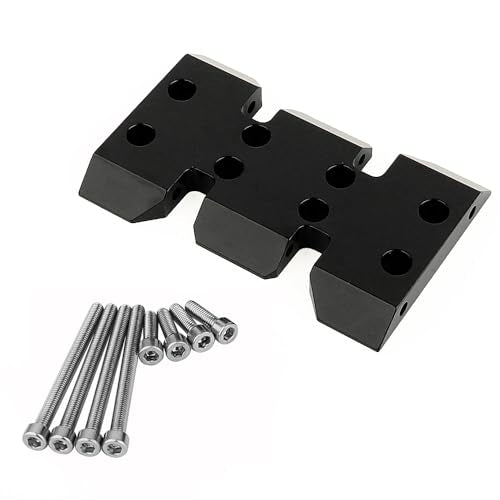 LCG Adjustable Transmission Mount Gearbox Skid Plate for 1/10 RC Crawler Axial SCX10 Lower Center of Gravity Metal Upgrade Part (Black) - color: Black