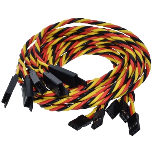 20awg Servo Extension Wire w/Safety Clip - 100 Strands for RC Vehicles, Drones, E-Bikes - 8 Lengths / 5 Wires per Pack (60CM / 24in) - style: 60CM / 24in