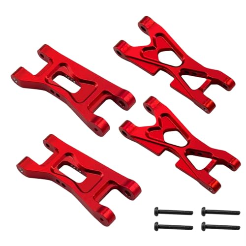 RC Models Components For WLtoys 244016 For Losi Micro B T 1/24 RC Car Upgrades Parts Accessories Front Rear Suspension Arms Set Meta Aluminum 2PCS(Red) - color: Red