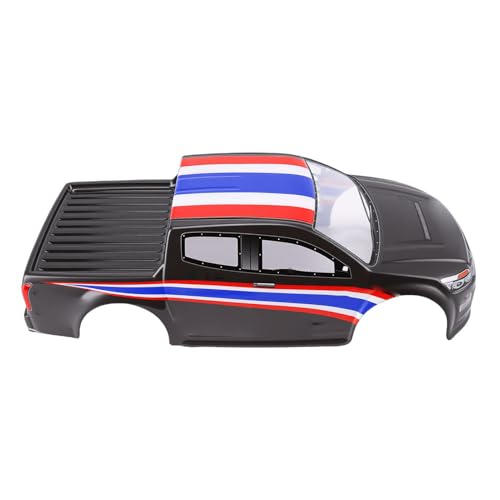 GOWENIC 1/10 Scale Clear Pattern RC Truck Body Shell Fit for 26cm Wheelbase PVC Material for Enhanced Protection of RC Car Components (Black) - color: Black