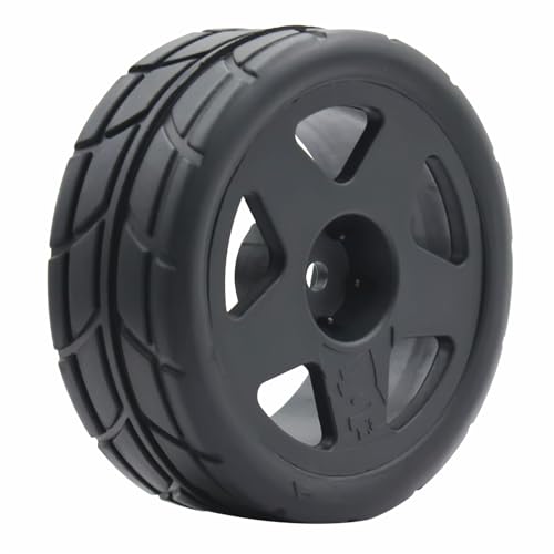 66mm 4PCS 1/10 RC On-Road tires and Hard Plastic wheels set Hex 12mm For WRC Drift Car Conversion 1/10 RC On-Road Car Traxxas Tamiya FW06 TT02 HPI HSP 94122 Kyosho%T065 (black) - color: black
