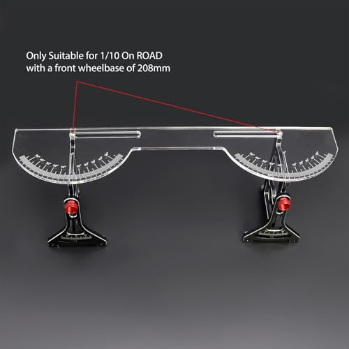 Aluminum Chassis Setup System Measuring Tool Set with Ruler Wrench Camber Gauge for 1/10 On Road RC Car Yokomo Touring Car Upgrade (Red) - color: Red