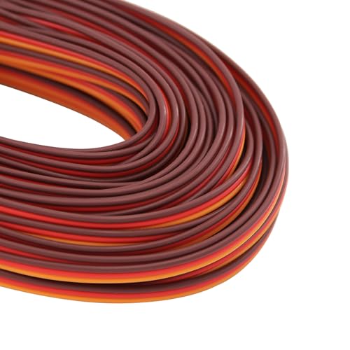 26awg Servo Extension Cable Wire 50 feet 30 Cores Lead 3-pin Line for Futaba JR RC Servo Hobby Model Drones Boats Planes DIY Accessories(E257-1)