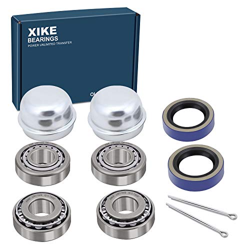 XiKe Trailer Bearings LM11949 LM11910 for 3/4" Axles, 2 Sets | Boat Traiker Hub Kit Includes 11174TB Seal, OD 1.78" Dust Cover, Cotter Pin - size: LM11949/10 + Seal ID 1.125'', style: Pack 2 Set