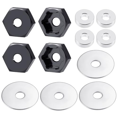 MORLORDY 4Pcs 12mm to 17mm CNC Wheel Hex Hub Adapter for 1/8 Typhon/Kraton/Outcast/Notorious RC Big Rock Crawler Off Road Monster Truck Upgrades Part