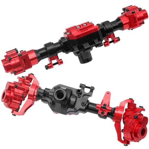ShareGoo Aluminum Alloy Front & Rear Portal Axle Housing Set Compatible with Traxxas TRX4 Defender Bronco 1/10 RC Crawler Car Upgrades Part (Red) - color: Red