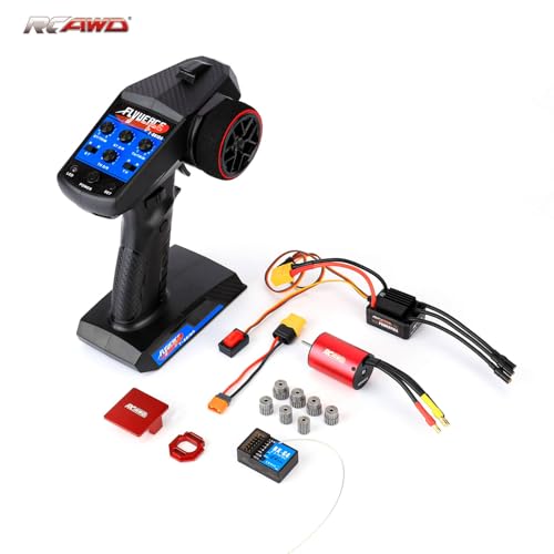 4 Channel RC Transmitter Receiver & 2840 Brushless Motor 5000KV & 35A ESC & 40CrMo Pinion Gear Set & Motor Mount & Adapter Cable RC Controller for Losi 1/12 Racecar & ARRMA Typhon Granite Mojave Grom - size: 5000KV