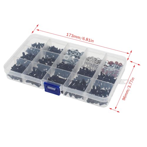 520pcs Universal RC Screw Kit Screws Assortment Set for Traxxas Arrma Redcat HPI Axial SCX10 Losi 1/8 1/10 1/12 1/16 Scale RC Cars Screws Set Trucks Crawler Parts