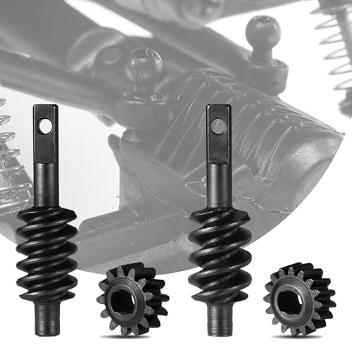 4pcs 2/13T & 2/16T Axle Overdrive Worm Gear Set for 1/30 Axial SCX30, Steel Front & Rear Axle Upgrade Parts for RC Crawler Performance