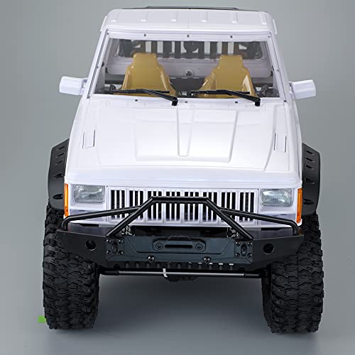 RC Crawler Body Cab & Back-Half Cage Body Shell for 1/10 RC Crawler TRX4 SCX10 90046 AT4 GEN 8 Scout II (White) - color: White