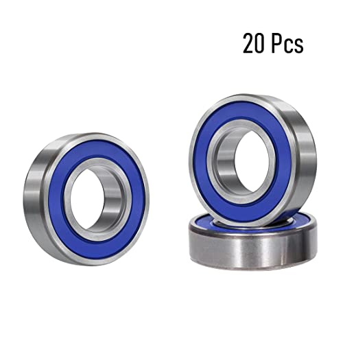 MR126-2RS 20 PCS Deep Groove Ball Bearing 6×12×4mm Double Blue Rubber Sealed Ball Bearing Chrome Steel P0 Z2 Bearing for Industrial Machine,Power Tools and Mechanical Equipment - size: MR126-2RS Size 6×12×4mm