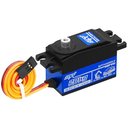 20kg Low Profile Servo RC Digital Servo High Torque Full Metal Gear with 25T Metal Servo Horn for 1/10 RC Car Tamiya Kyosho On-Road Touring Drift Car/Robot/Boat - size: 20KG Low Profile Servo&25T Servo Horn