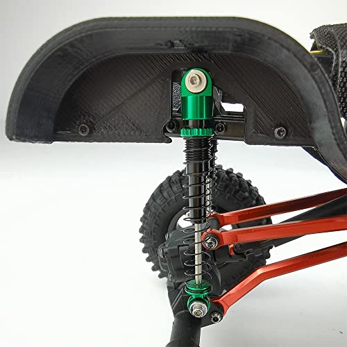 RCLIONS SCX24 RC Car Shocks 48mm Absorber Damper for All 1:24 Axial SCX-24 Deadbolt Base Camp JLU C10 Gladiator Dooge RC Crawler Car Upgrades Parts - color: Red