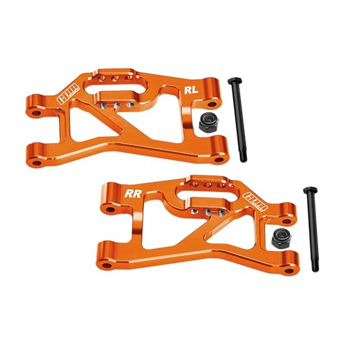 Aluminum 7075-T6 Alloy Rear Lower Suspension Arms for Traxxas 1/16 Mini Slash 4X4 Short Course Truck-108164-1 Upgrades - Orange