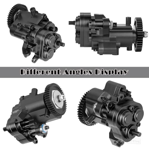 Aluminum Transmission Gearbox with Internal Gears Upgrades Part for 1/10 TRX-4 TRX-6 RC Crawler,Alloy 2 Speed Transmission Gearbox,Black - color: Black - (Alloy Transmission)