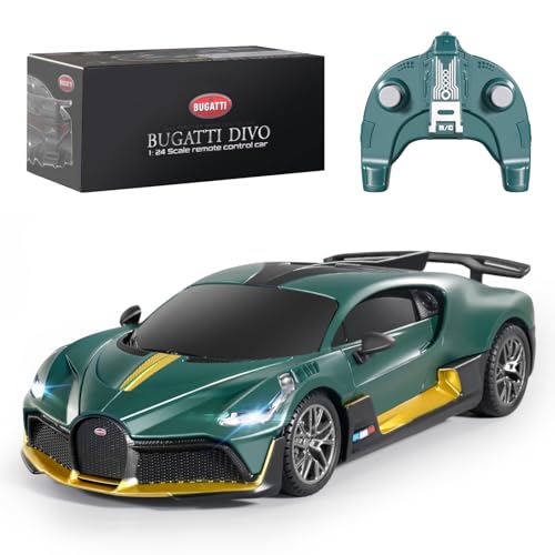 MIEBELY Licensed Bugatti Divo 1:24 Model RC Race Car for Kids Adults | Officially licensed;2.4GHz control; LED headlights;3.7V battery;sturdy ABS;indoor/outdoor play;gift for boys & collectors - style: Bugatti Divo