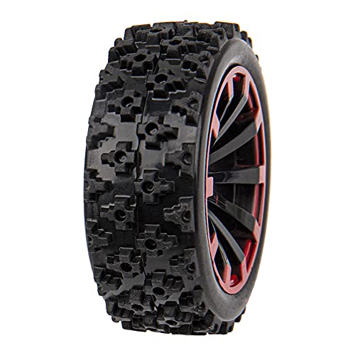 10-Spoke 12mm Hex Hub Wheel Rims & Rubber Tires Compatible with HSP Tamiya HPI Kyosho 1/10 1/12 On-Road Touring Car,WLtoys 1/14 144001 Traxxas 1/16 Slash 1/18 A959B RC Buggy