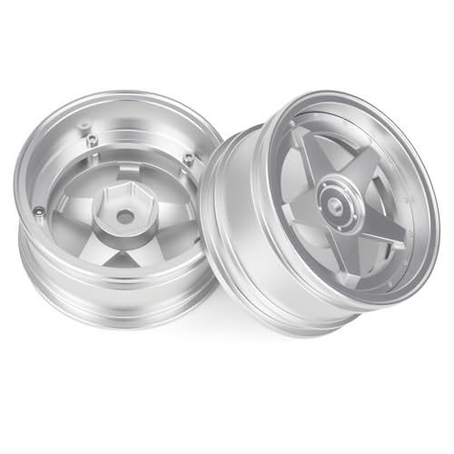 4pcs RC 1/10 Aluminum On Road Wheel Rims Hex 12mm Adjustable Offset for 1:10 RC On Road Drift Touring Street Car (Silver) - color: Silver
