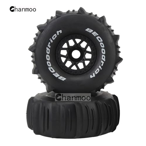 1/7 1/8 RC Short Course Truck Car Tires and Wheels Rims 17mm Hex Snow Sand Buggy Desert Tyres for 1:7 Or 1:8 Scale RC Off Road Truck Car TRAXXAS UDR 85086-4 ARRMA YK4072 DF7 4Pcs (B Black) - color: B Black