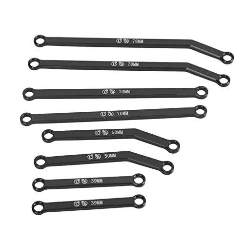 High Clearance RC Front Links Set for AXIAL SCX24 1/24 RC Crawler Car Aluminium Alloy RC Steering Linkage Rod Set (Black) - color: Black