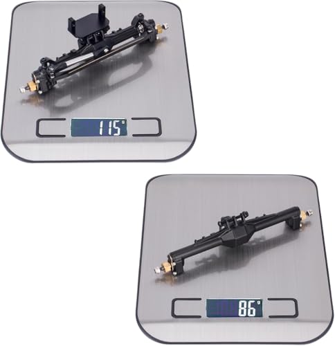 TRX4M Brass Axles, 216.4g Portal Axles CNC +10mm Front & Rear Complete Set with Lay-Down Servo Mount & Links for 1/18 TRX4M RC Crawler Car Upgrades Parts DIY