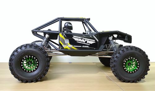 RC 1.9 Inch Beadlock Wheels Negative Offsets 8mm Rims Hex 12mm Aluminum Wheel for TRX4 TRX6 SCX10 Gen8 1/10 RC Crawler Remote Control Car Upgrades Accessories 4PCS (Green Black) - color: Green Black