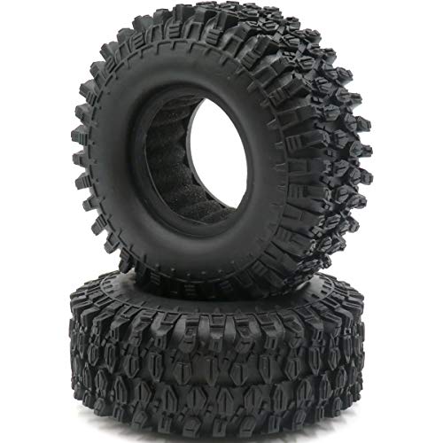 1.9inch RC Tires Soft Rubber Tyres Height 108mm / 4.25inch for RC Axial SCX10 and Other 1/10 1/12 Mud Crawler Truck, (4-Pack)
