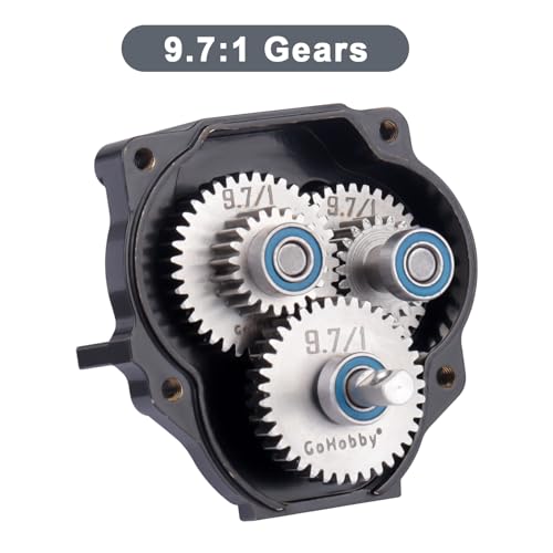 1/18 Stainless Steel Transmission Gear Set Compatible with 1/18 RC Crawler TRX-4M Bronco/Defender/F-150 Upgrades(9.7:1)
