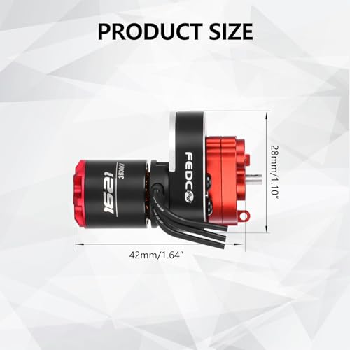 SCX24 Motor and Transmission for Axial SCX24 Upgrades 1/24 RC Crawler | with Hobbywing QUICRUN Outer-1621SL 3500KV Brushless Motor Upgrade - style: scx24 motor
