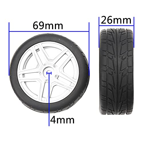 OD2.75'' 12mm Hex Hub Wheel Rims Nylon & Rubber Tires Compatible with HSP Tamiya HPI Kyosho Traxxas WLtoys 1/10 1/12 On-Road Touring Car,Wltoys 144001 Traxxas 1/16 Slash RC Buggy (White) - color: White