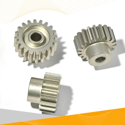 3PCS 0.6 Mod 0.6M Pinion Gear Set 18T 19T 20T, 7075 Aluminum Alloy RC Gears with 3.175mm Bore for 540 550 Brushed Brushless Motors, Fits for 1/10 Tamiya Redcat HSP HPI RC Cars - size: 18 19 20T