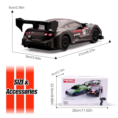 1:24 Scale RC Drift Car,4WD 2.4GHz High Speed Racing Hobby Sport Toy Car Vehicle with LED Lights,Racing and Drift Wheels for Adult Boys Girls Kids Gift (8601-Black) - color: 8601-black