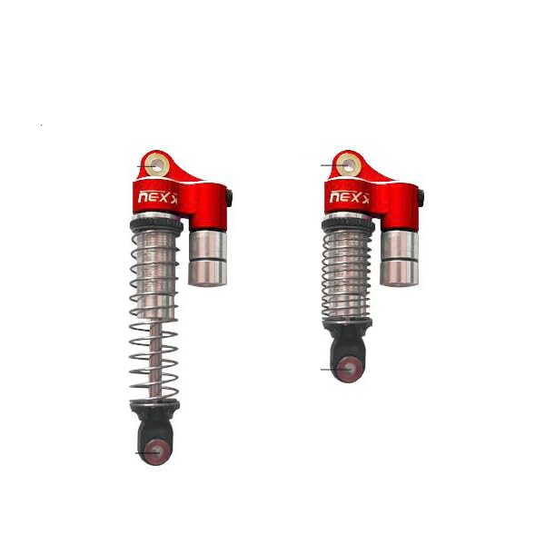 Nexx Racing Reservoir Shock (4 pcs) for RC Crawler TRX4M Scale 1/18 (HELIDIRECT) (RED) - color: Red