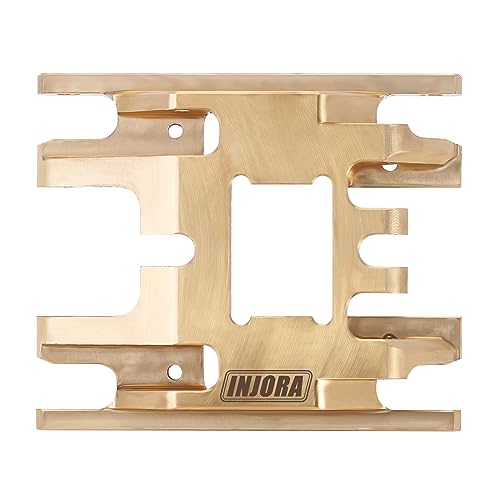 INJORA Brass Skid Plate Transmission Mount for 1/18 RC Crawler TRX4M, 53g - color: Brass