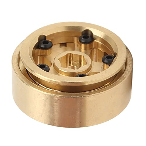 4Pcs 1.3 Inch Beadlock Wheel Rims for FCX24 1/18 1/24 Scale Crawler Car, Aluminum Alloy Brass Weighted Wheel Hub, Easy to Install and Disassemble, Metal Beadlock Wheels Rims