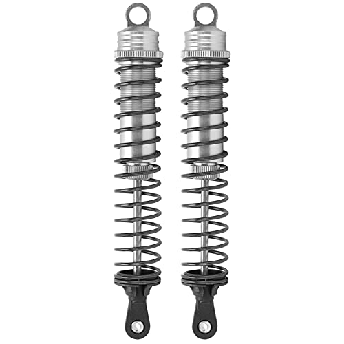 Drfeify 2PCS 144mm Oil Filled Shock Absorbers for 1/8 RC Car, Aluminum Alloy Adjustable Damper Set Fit for HSP, HPI, Axial SCX10 RC Crawler and Off Road Truck (Silver) - color: Silver