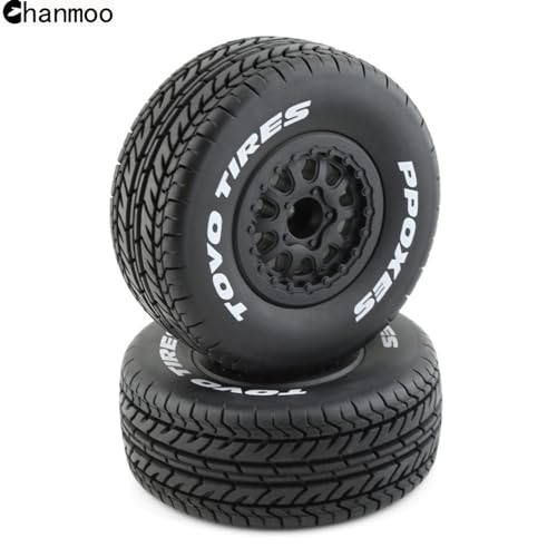 1/10 RC Short Course Truck Wheels and Tires with 12mm Hex 1:10 Scale Off Road Tyres for 1/10 RC Off-Road Car Traxxas TRX4 Slash Arrma Losi Tenacity Vkar 10sc Hpi RC Buggy Car 4PCS (D Tires) - color: D Tires