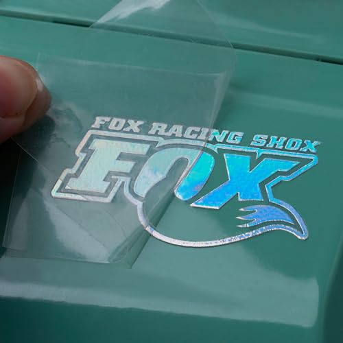 DJX 4PCS Reflective Laser UV Transfer Sticker Fox Shock Sticker for 1/7 Traxxas UDR (Laser Silver) - color: Laser Silver