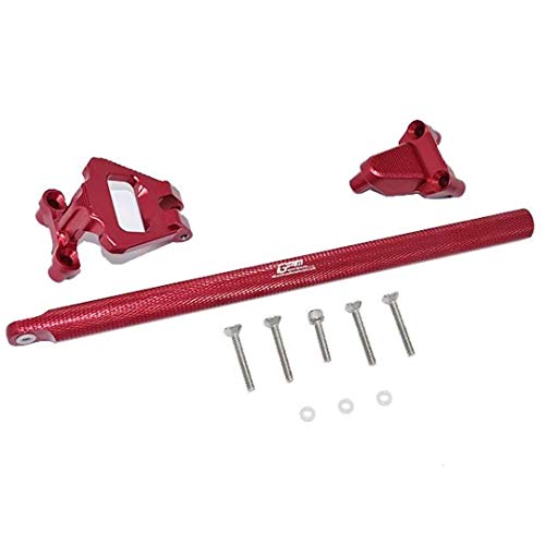 GPM Aluminum Center Brace Bar&Mount -11Pc Set for TRAXXAS 1/10 4Wd Hoss 4X4 Vxl 3S-90076-4 (Red) - color: Red