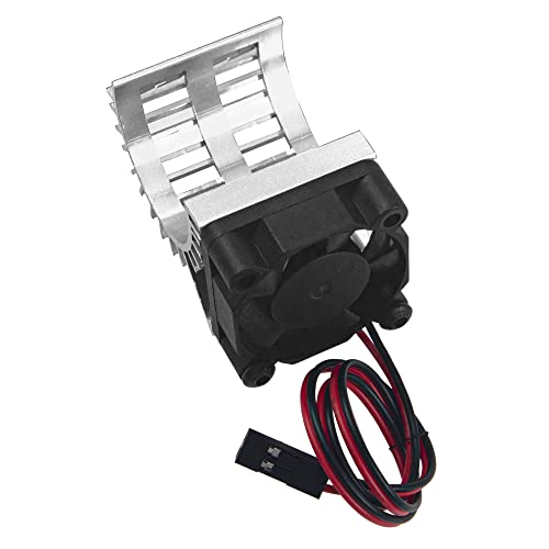 ShareGoo Aluminum 380 390 Motor Heatsink with Cooling Fan Electric Engine Heat Sink Compatible with HSP HPI Wltoys Himoto Redcat 1/16 1/18 RC Car (Silver) - style: Silver