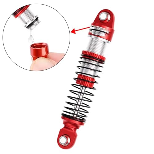 RC Car Shock Absorbers Compatible with TRX4M 1/18 RC Crawler Car Upgrade Parts Replacement Accessories 4PCS 52mm Aluminum Front Rear Shocks Absorbers(Red) - color: Red