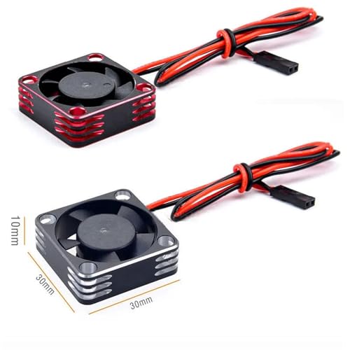 RC Car Replacement for RC Model Car for Mini Brushless Motor 550 540 Electrically Regulated High-Speed ESC Cooling Fan 5V-7.4V 30x30mm(Red) - color: Red